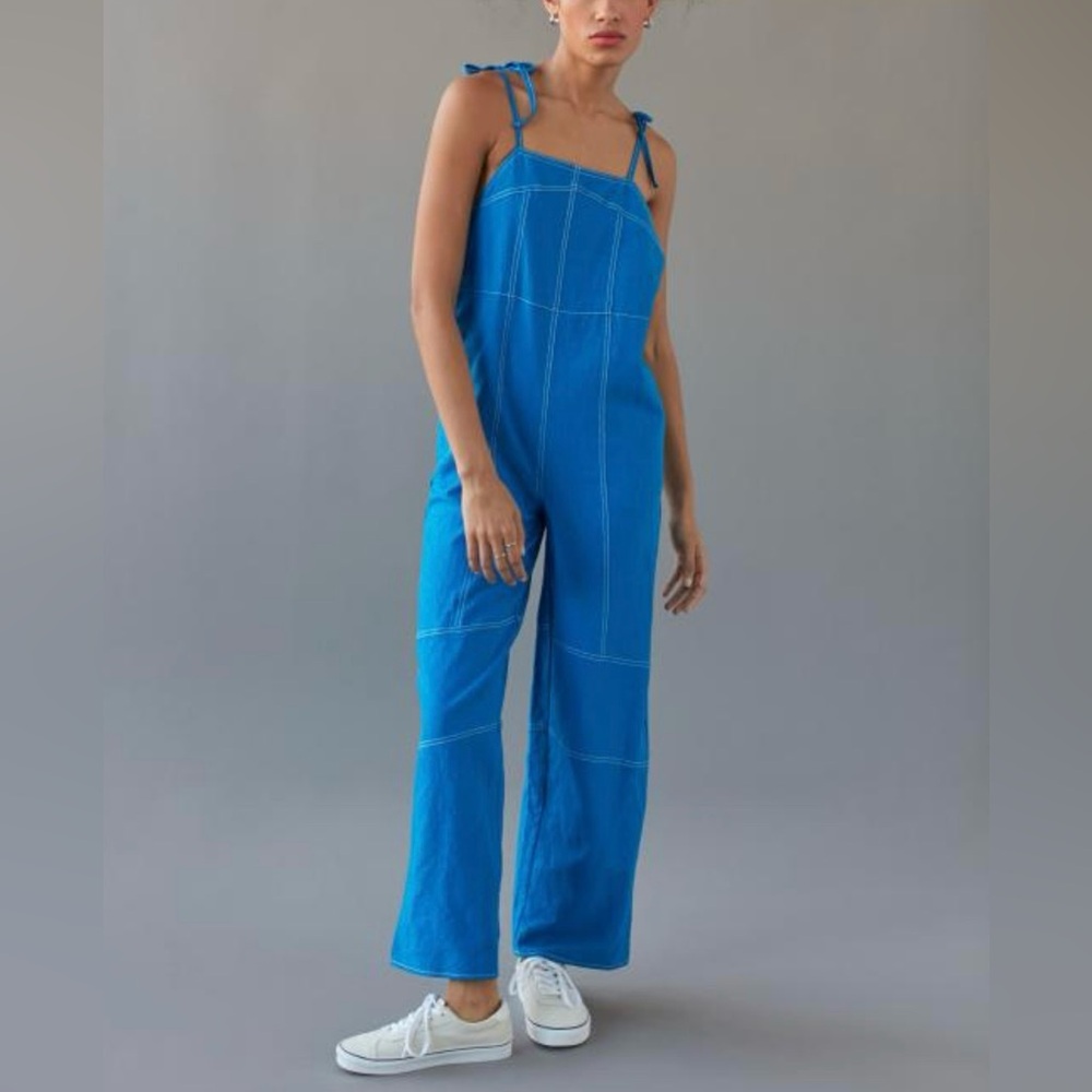Urban Outfitters UO Harley Loose Fit Linen Blend Dungarees